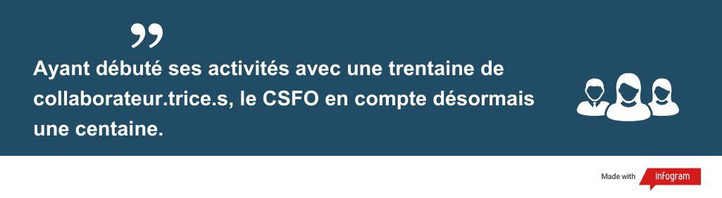 Ayant débuté ses activités avec une trentaine de collaborateur.trice.s, le CSFO en compte désormais une centaine.